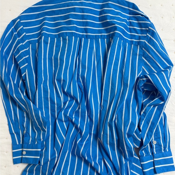 Aerie Blue and White Striped Button Down Shirt - Picture 2 of 3